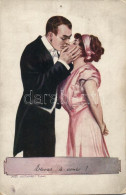 T4 Kissing Couple, Romantic Card S: James Montgomery Flagg (pinhole) - Unclassified