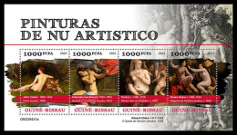 GUINEA-BISSAU 2023 MNH Nude Paintings Aktgemälde M/S – IMPERFORATED – DHQ2402 - Desnudos