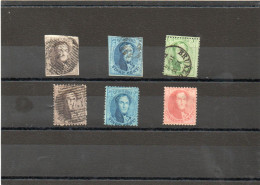 BELGIQUE   6 Timbres   1849-1909   Médaillons   Y&T: 10, 11 (abîmé) , 13 à 16   Oblitérés - Altri & Non Classificati