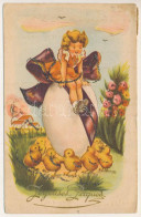 T2/T3 1950 Joyeuses Paques / Húsvéti üdvözlet / Easter Greeting (small Tear) - Unclassified