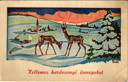 T3 1941 Kellemes Karácsonyi ünnepeket! / Christmas Greeting Art Postcard With Deer S: Gyulai (EB) - Ohne Zuordnung