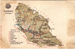 * T4 Máramaros Vármegye Térképe. Kiadja Károlyi Gy. / Map Of Maramures County (r) - Non Classés