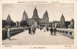 FRANCE - Paris 1931- Exposition Coloniale Internationale - Temple D'Angkor Vat - Carte Postale Ancienne - Expositions