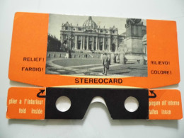 RARISSIMA CARTOLINA STEREOCARD "ROMA BASILICA DI S. PIETRO" 1960 MAI APERTA - San Pietro