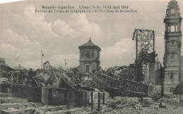 [-5%] BELGIQUE - Bruxelles - Lincendie Des 14 15 Août 1910 - Ruines Du Palais De Belgique Vers Le Pa - Carte Postale An - Fêtes, événements
