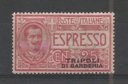 Tripoli Barberia Tripolitania Italian Bureau Express #1 MNH** 100% Perfettamente Centrato - Tripolitania