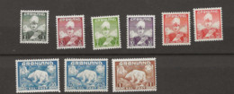 1938 MNH Greenland Mi 1-7, 26-27 Postfris** - Nuovi