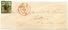 SUISSE - Z5 5C PETIT AIGLE BELLES MARGES SUR LETTRE DE GENEVE - CERTIFICAT ED. ESTOPPEY - TIMBRE DECOLLE POUR EXPERTISE - 1843-1852 Poste Federali E Cantonali