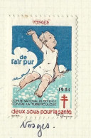 Timbre   France- - Croix Rouge  -  Erinnophilie  - ComIte National De Defense  La Tuberculose - 1931 - Vosges - Tuberkulose-Serien