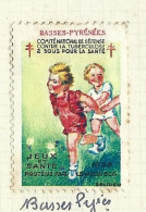 Timbre   France- - Croix Rouge  - Erinnophilie -comIte National De Defense  La Tuberculose - 1932 - Jeux - 64 Pyrenees - Tegen Tuberculose