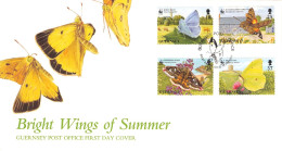 GUERNSEY - FDC 1997 WWF - BRIGHT WINGS OF SUMMER / 4044 - Guernesey