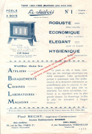 Lettre Commerciale - TARIF 1921/22- Constructeur P.RECHT - Poêle à Bois "Le Suédois" - PARIS 7è - Usine à VERSAILLES - Electricité & Gaz