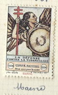 Timbre   France- - Croix Rouge  - Erinnophilie -comIte National De Defense  La Tuberculose - 1936-  51 Marne - Antituberculeux