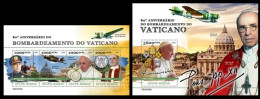 Guinea Bissau  2023 80th Anniversary Of The Bombing Of The Vatican. Pope Francis, Pope Pius XII. (436) OFFICIAL ISSUE - Papes