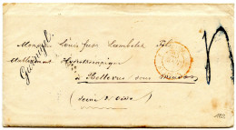 SUISSE - CURSIVE GURNIGEL SUR LETTRE AVEC CORRESPONDANCE POUR LA FRANCE, 1853 - ...-1845 Prephilately