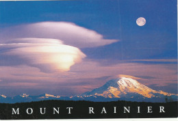Mount Rainier, Washington  Mount Rainier With Full Moon - Seattle