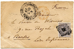 ESPAGNE - 25C SUR LETTRE DE TANGER POUR LA FRANCE, 1879 - Covers & Documents