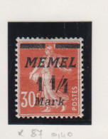 Memel Michel-nr. 87 * - Sonstige & Ohne Zuordnung