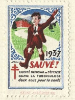 Timbre   France- - Croix Rouge  - Erinnophilie -comIte National De Defense  La Tuberculose - 1937 - Sauve- 76 Seine Infe - Tegen Tuberculose