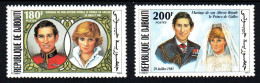 Djibouti, **, Yv 535, 536, Mi 304A, 305A, Sg 816, 817, Mariage De Charles Et De Diana, - Djibouti (1977-...)