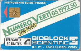 CARTE-PUCE-PRIVEE-D-50U-D131-GemA-BIOBLOCK-N° VERT-R°Mat-2000Ex-V°N°259--Utilisé-BE R°/V° - Privat