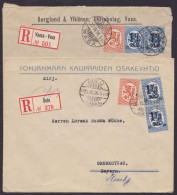 MiNr. 110, 119, 2x MiF, R-Briefe Nach Deutschland, "Vaasa" Und "Oulu" - Cartas & Documentos