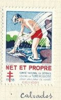 Timbre   France- - Croix Rouge  - Erinnophilie -comIte National De Defense  La Tuberculose - 1938- Net Et Propre - 14 - Tegen Tuberculose