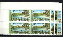 Wallis Et Futuna - YV PA 67 à 70 N** Gomme Tropicale Mate Complete En Blocs De 4 , Paysages , Cote 72 Euros - Nuevos