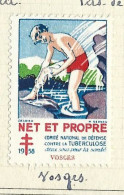 Timbre   France- - Croix Rouge - Erinnophilie -comIte National De Defense  La Tuberculose -1938- Net Et Propre - Vosges - Antituberculeux