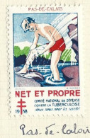 Timbre   France- - Croix Rouge - Erinnophilie -comIte National De Defense  La Tuberculose -1938- Net Et Propre - 62 - Tegen Tuberculose