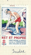 Timbre   France- - Croix Rouge - Erinnophilie -comIte National De Defense  La Tuberculose -1938- Net Et Propre - Indre - Antituberculeux