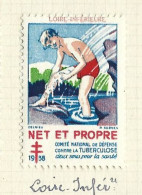 Timbre   France- - Croix Rouge - Erinnophilie -comIte National De Defense  La Tuberculose -1938- Net Et Propre - 44 - Tuberkulose-Serien