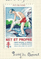 Timbre   France- - Croix Rouge - Erinnophilie -comIte National De Defense  La Tuberculose -1938- Net Et Propre - 63 - Tegen Tuberculose