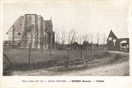 Erches * Route Et L'église Du Village * Ww1 Guerre 1914 1915 - Other & Unclassified