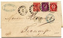 NORVEGE - 8SK + 3SK + 4SK (DEUX EMISSIONS) SUR LETTRE AVEC CORRESPONDANCE DE CHRISTIANA POUR LA FRANCE, 1872 - Brieven En Documenten