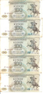 TRANSNISTRIE 100 RUBLEI 1993 VF P 20 ( 5 Billets ) - Moldawien (Moldau)