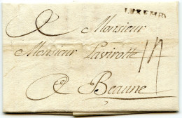 LUXEMBOURG - LUXEMB. AU TAMPON SUR LETTRE AVEC CORRESPONDANCE POUR LA FRANCE, 1759 - ...-1852 Vorphilatelie