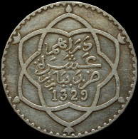 LaZooRo: Morocco 1 Rial 1911 XF / UNC - Silver - Maroc