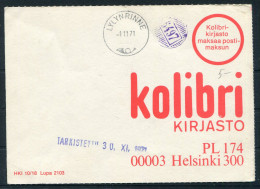 1971 Finland Lylynrinne 6497 Numeral Rural Mail Carrier Cancel - Helsinki Postcard - Brieven En Documenten