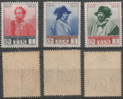 SCARCE !!! San Marino 1949 Ritirata Di Garibaldi Odd Issue II° Tiratura 1952 L.1/2/3 MNH ** Fil. Ruota 3° Tipo WMK - Varietà & Curiosità