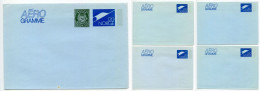 Norway 1970's 5 Different Mint Aeogrammes - 100o. (3 Types), 1.20k & 1.20k + 20o. - Interi Postali