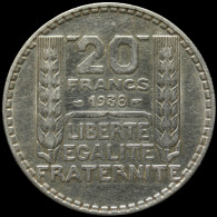 LaZooRo: France 20 Francs 1938 XF - Silver - 20 Francs