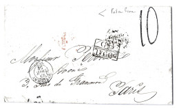 !!! MARQUE POSTALE EN PROVENANCE DE PORT AU PRINCE, DE 1866, TRANSIT À JACMEL - Haïti