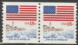 USA 1980 Mi-Nr.1465 ** Postfrisch Paar Flagge Mit Leuchtturm ( U 82) Günstige Versandkosten - Unused Stamps