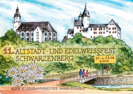 73801752 Schwarzenberg  Erzgebirge Altstadt Und Edelweissfest Alte Eisenbahnbrue - Schwarzenberg (Erzgeb.)