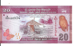 SRI LANKA 20 RUPEES 2021 UNC P 123 H - Sri Lanka