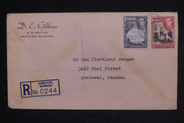 BERMUDES - Enveloppe En Recommandé De Hamilton Pour Le Canada En 1940- L 149344 - Bermuda