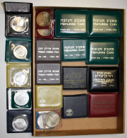 Israel: 36 Silber Gedenkmünzen Aus Israel Um 1974/1975. Einige Mehrfach Vorhande - Israele