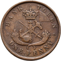 Kanada: Bank Of Upper Canada, Bank Token 1 Penny 1852 / St. Georg Penny. KM# Tn - Canada