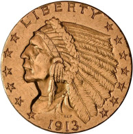 Vereinigte Staaten Von Amerika - Anlagegold: 2,5 Dollars 1913 (2½ $ / Quarter Ea - Other & Unclassified